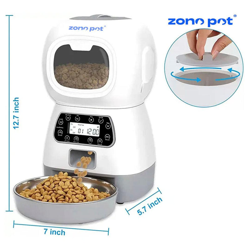 Comedouro automático 2.0 | Dispensador de ração ZonePet® - ZonePet